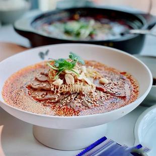 餐具 农家乐湘菜馆川菜特色圆形水墨高脚碗特色卤味创意盘餐厅个性