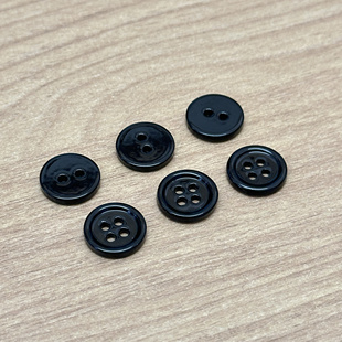 天然贝壳纽扣细边四眼平面黑色贝壳扣子河贝珍珠贝衬衣开衫真丝扣