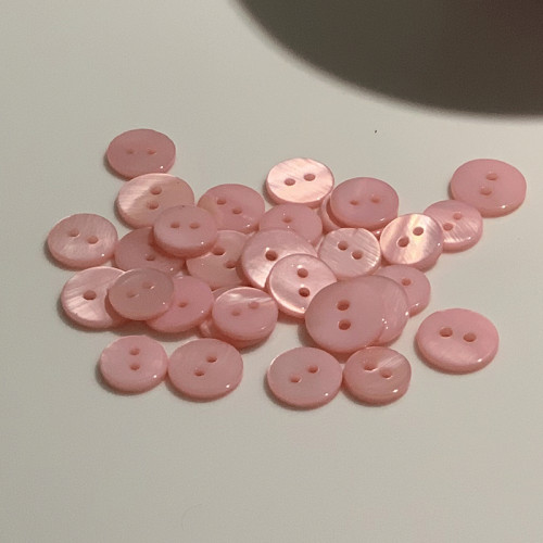纽扣专卖天然贝壳纽扣两眼平面粉色纽扣衬衫衣裙真贝壳贝壳钮扣子