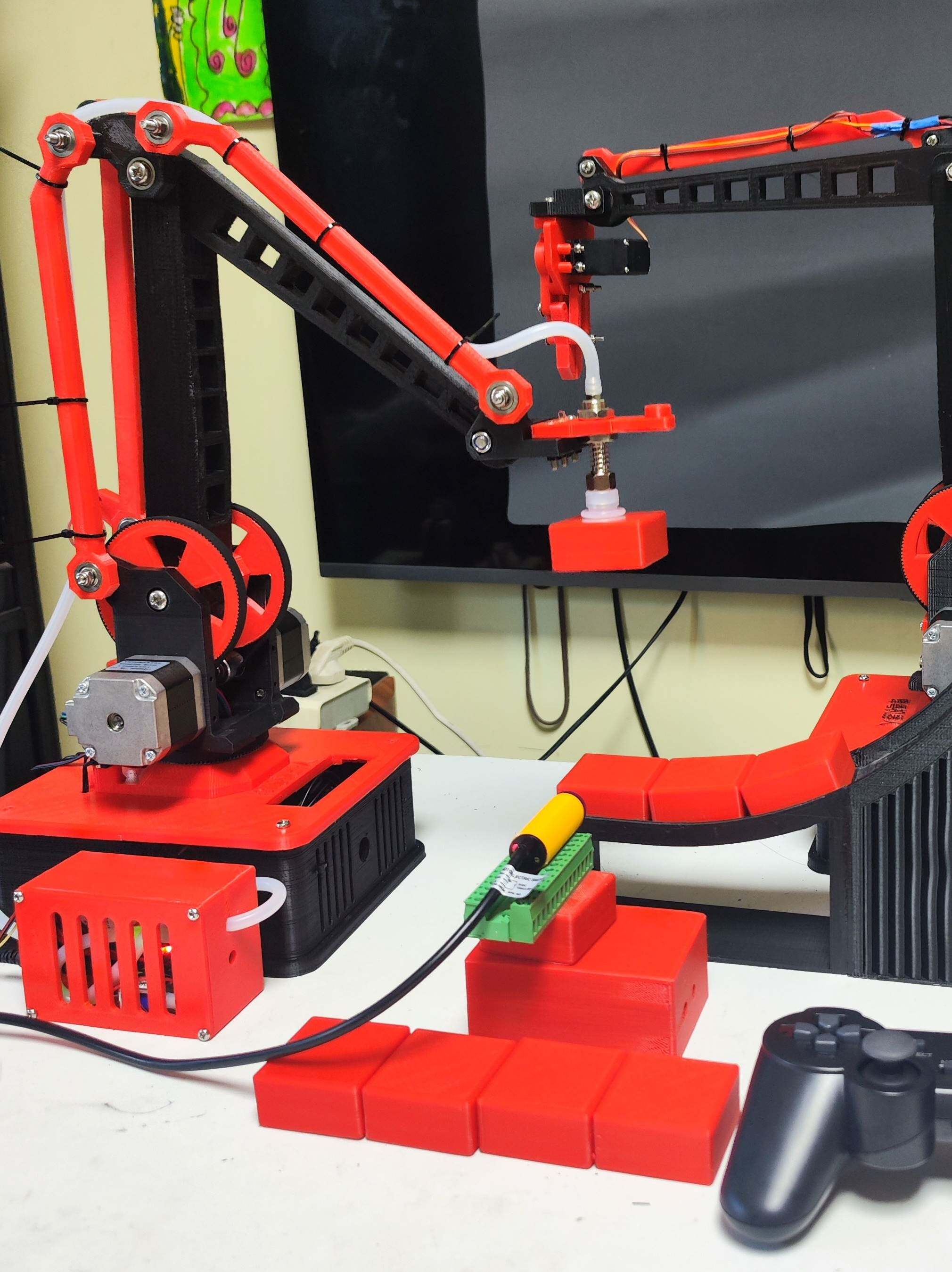 3或4轴步进电机机械臂 高精度/g命令控制/视觉/开源/示教/显示屏