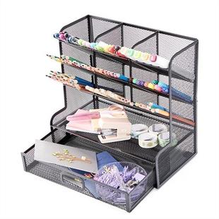 金属网格多功能办公文具笔架马克笔画笔幼儿园收纳架子画室彩笔篮