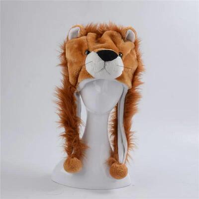 Wolf Dog Lion Monkey Panda Raccoon Plush Hat Cartoon Animal
