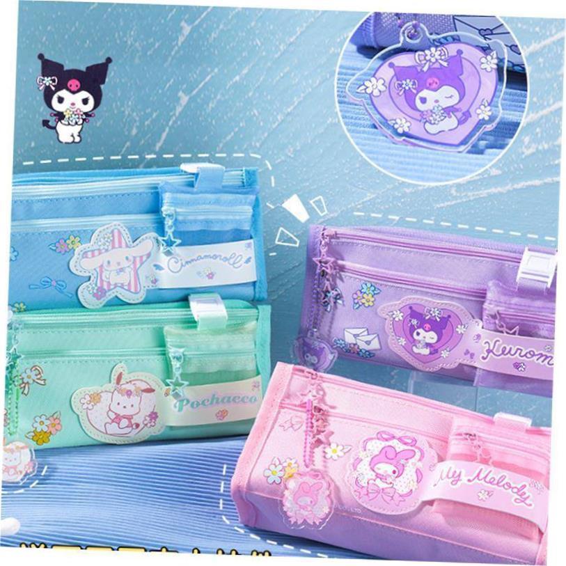 sanrio cartoon pencil case cinnamoroll kuromi pencilbag girl