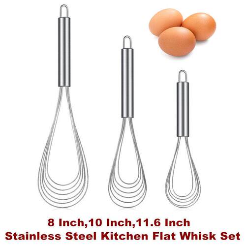 Kitchen Flat Whisk Wire Egg Utensils Whisk Cooking Blending