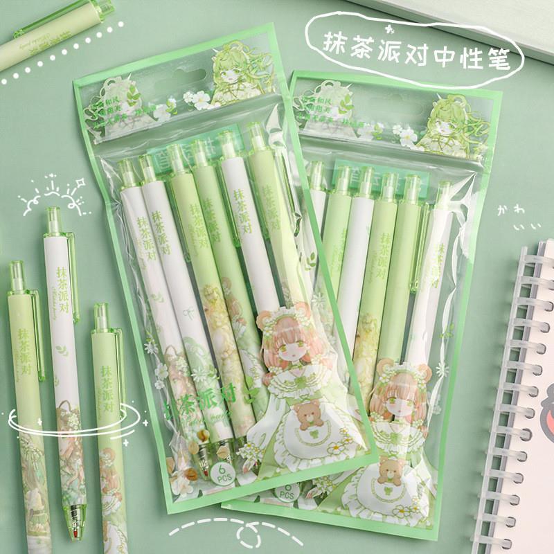 Zoecor 6Pc/Lot Kawaii Gel Pen Set Cute Ballpoint Pens
