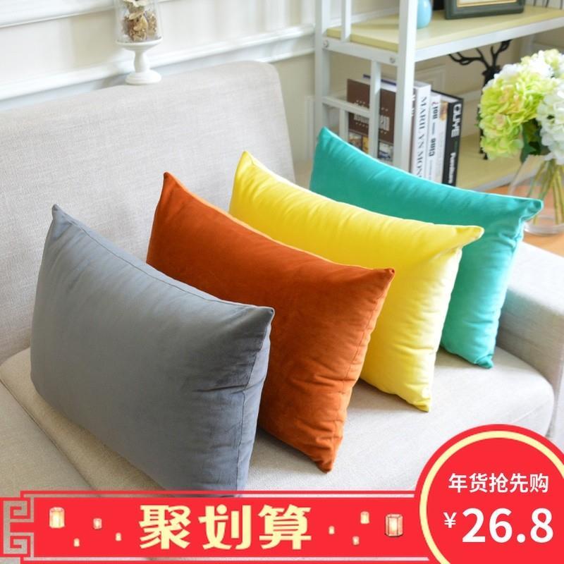 Velvet sofa rectangular cushion seat waist pillow抱枕套