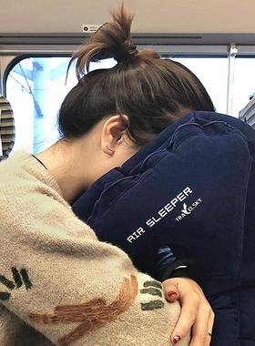 inflatable air pillow travel airplane rest sleep u shape 3