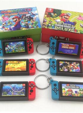 Super Mario Bros Switch Game Console Keychain toys Children