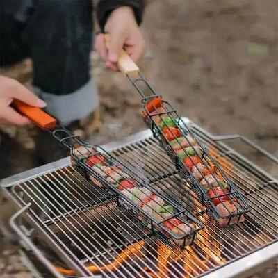 Portable BBQ Grilling Basket Stainless Steel Nonstick
