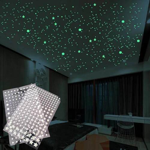 Luminous 3D Stars Dots Wall Sticker for Kids Room Bedroom Ho