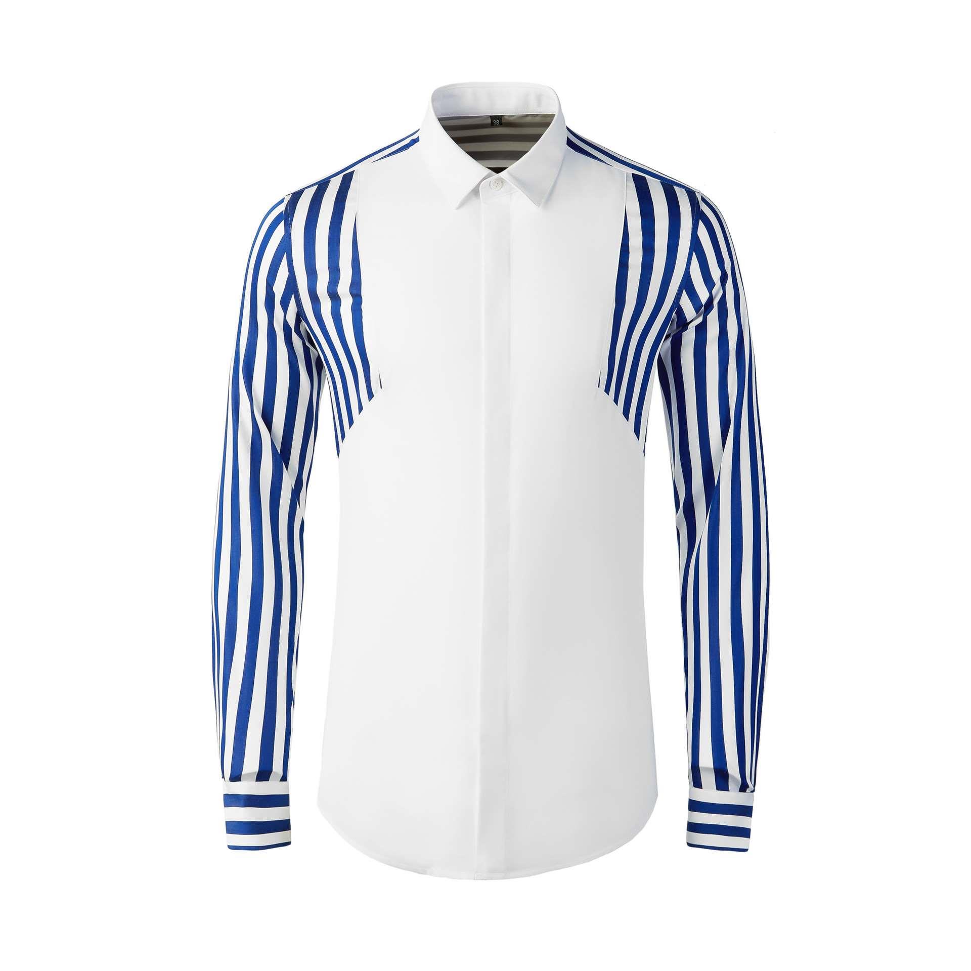 Long Sleeve Rotator Sleeve Stitching Large Stripe Contrast C