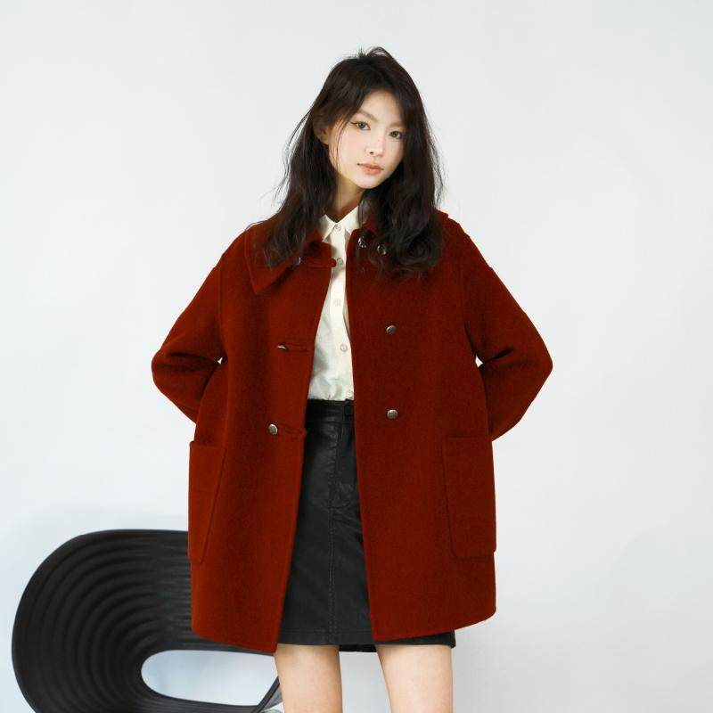 PATAVINITY山羊绒盘扣短款毛呢外套女春季牛角扣小个子羊绒大衣,女装/女士精品,毛呢外套,淘宝优惠券,粉丝福利购,淘宝优惠卷