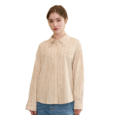 PATAVINITY宽松文艺纽扣长袖衬衫