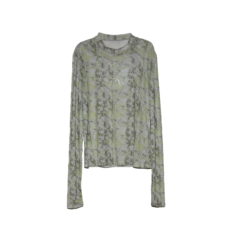 PATAVINITY秋印花小立领皮肤衣女装8F3311002