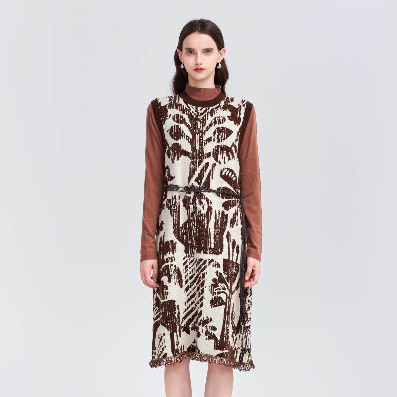 印花秋冬新款法式复古