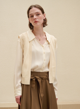 PATAVINITY秋活片拼接针织马夹女装8F3357002