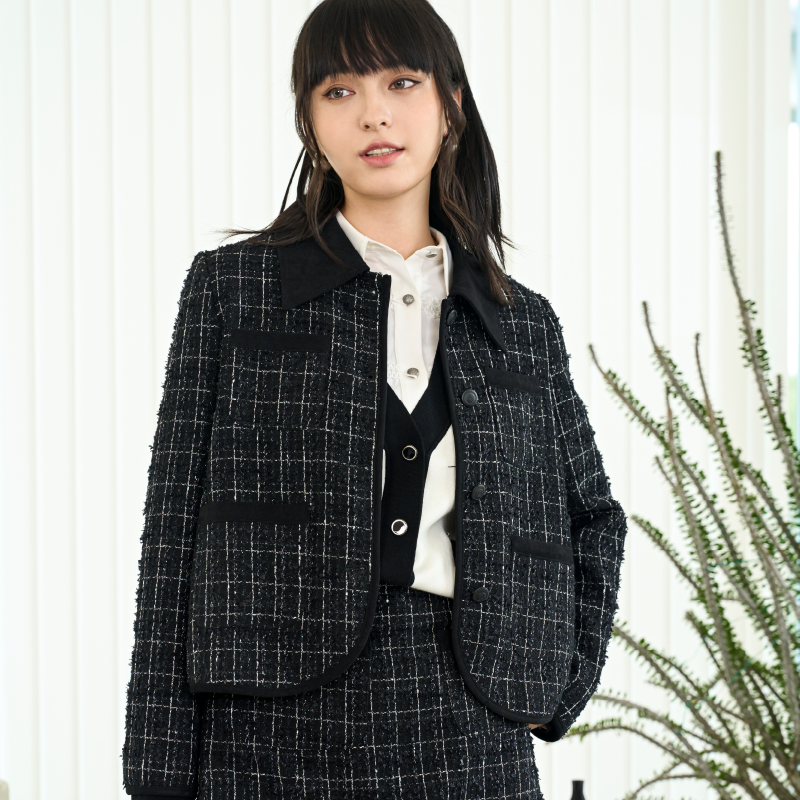 PATAVINITY通勤格纹小香风