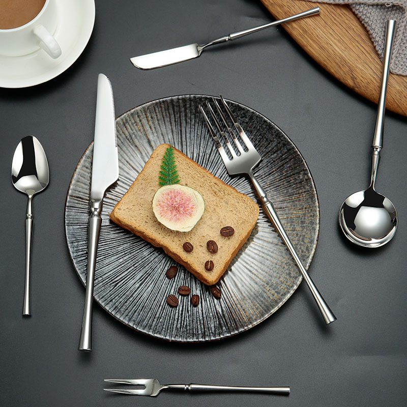 牛排刀叉套装小蛮腰法式刀叉勺304不锈钢勺子西餐餐具甜品勺叉子,餐饮具,西餐餐具套装,淘宝优惠券,粉丝福利购,淘宝优惠卷