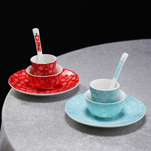 酒店餐具摆台套装碗碟盘私人会所新中式碗筷饭店餐厅会所包厢招待