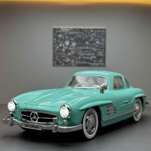 【DZ099】嘉业合金车模1比22大奔300SL老爷车带声光回力玩具车音