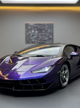 【DZ093】车致合金车模1比18兰博LP770跑车声光回力玩具车音效模