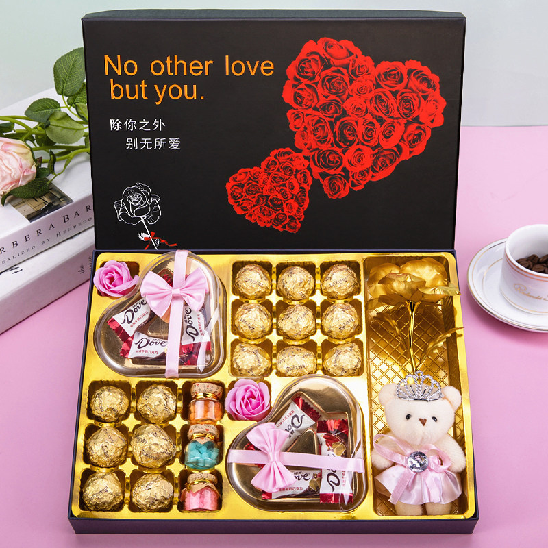 德芙巧克力礼盒装女神情人节表白送女友老婆生日礼物糖果零食正品