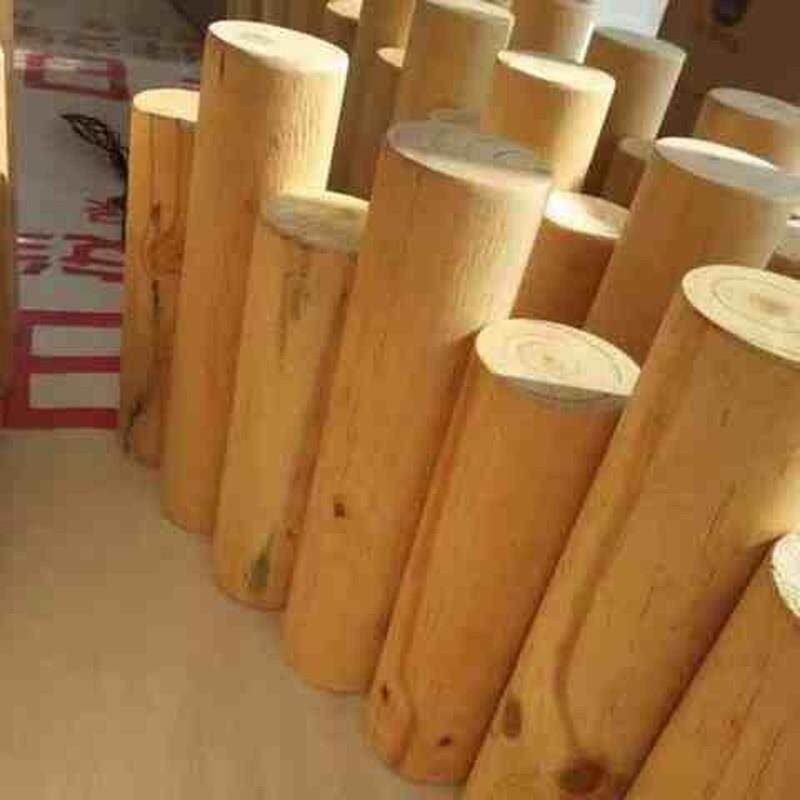 防腐木栏杆移动护栏原木围栏仿古室外立柱碳化木圆柱木桩简易防雨