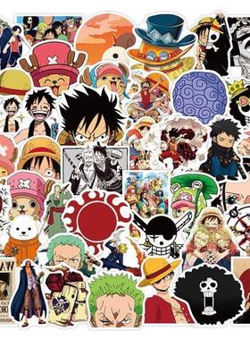 50pcs ONE PIECE Luffy Stickers Anime Sticker Notebook Motorc