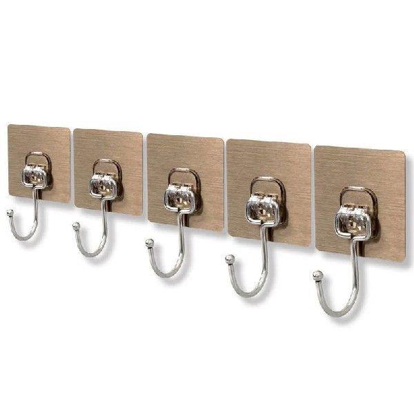 5pcs Oversized door back wall coat hook black no trace