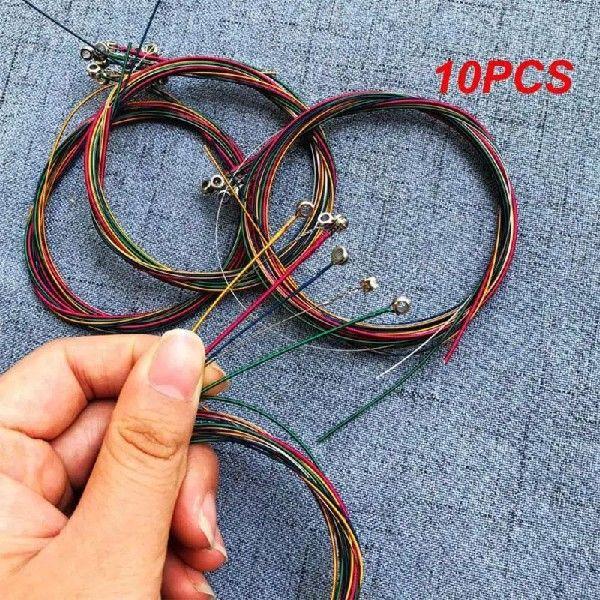 10PCS Set Acoustic Guitar Strings Quality Colorful Strings