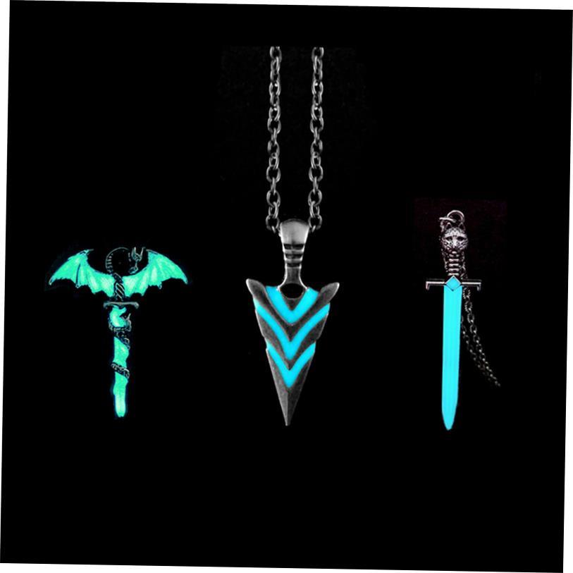 Glow In The Dark Pike Necklace for Women Men Halloween Gift