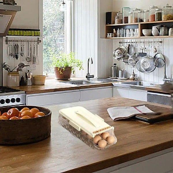 Egg Holder Auto Rolling Fridge Egg Organizer Egg Box