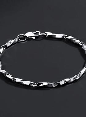 Stainless Steel Men Charm Bracelet Punk Vintage Twisted Wove
