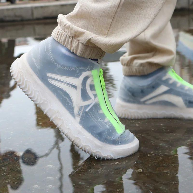 New Waterproof Zipper Silicone Shoe Cover Rain Boots Unisex