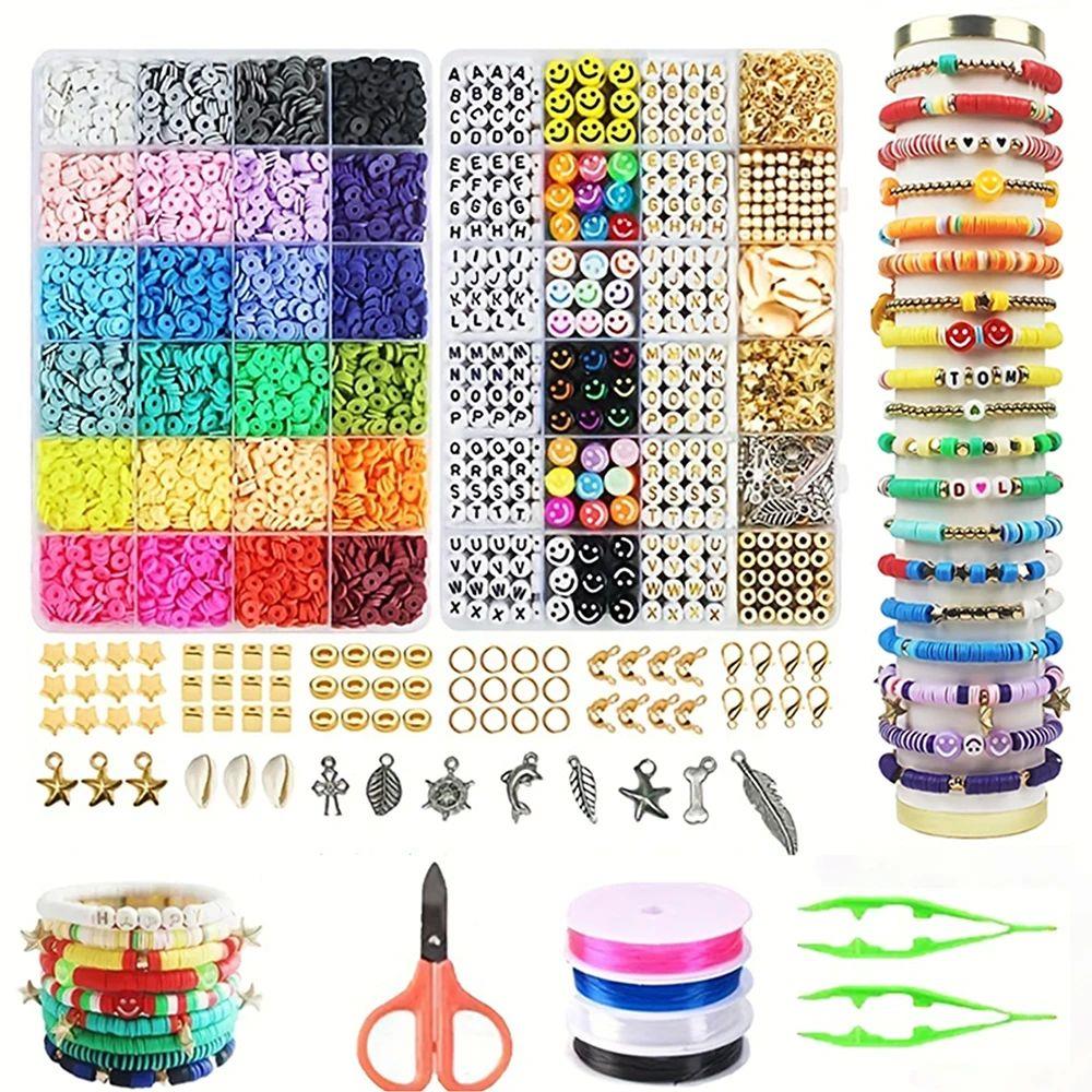7200 pcs Preppy Friendship Bracelet Making Kit with Polymer