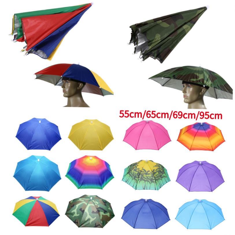 nti-Sun Waterproof Umbrella Camping Head Cap Beach Head Hats