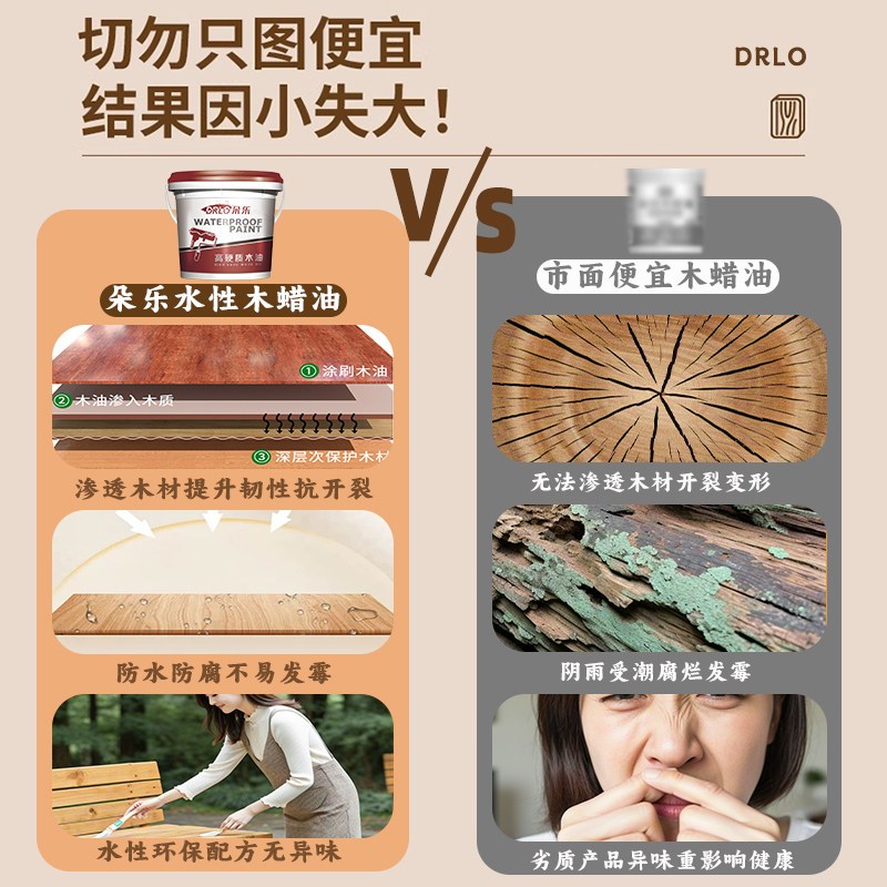 速发清漆木器漆水性木蜡油实木家具护栏防腐光油原木上色木头室内