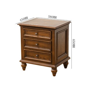 速发美式实木床头柜卧室带抽约储物柜复古欧式床边边简屉乡村柜几