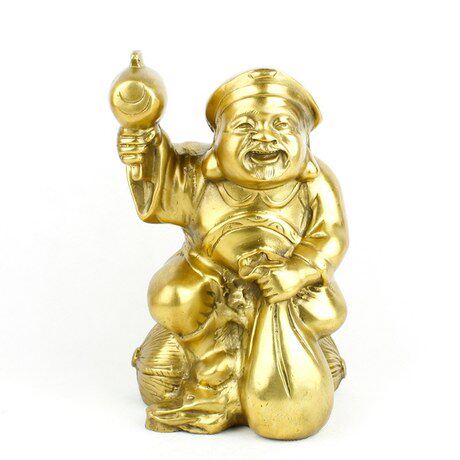 速发特价包邮 开运纯铜大黑天财神像 李居明八运开运和合生财