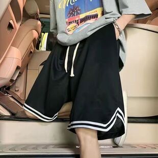 休闲运动五分裤 2025新款 冰丝网眼速干短裤 薄款 男潮流宽松胖子 夏季