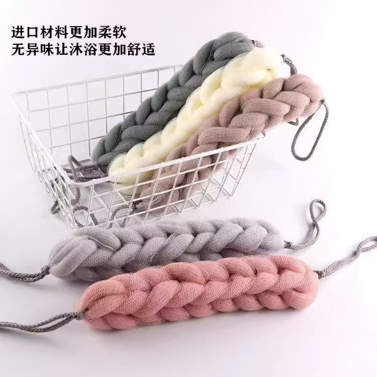 茶花沐浴球长条搓背洗澡巾拉背条