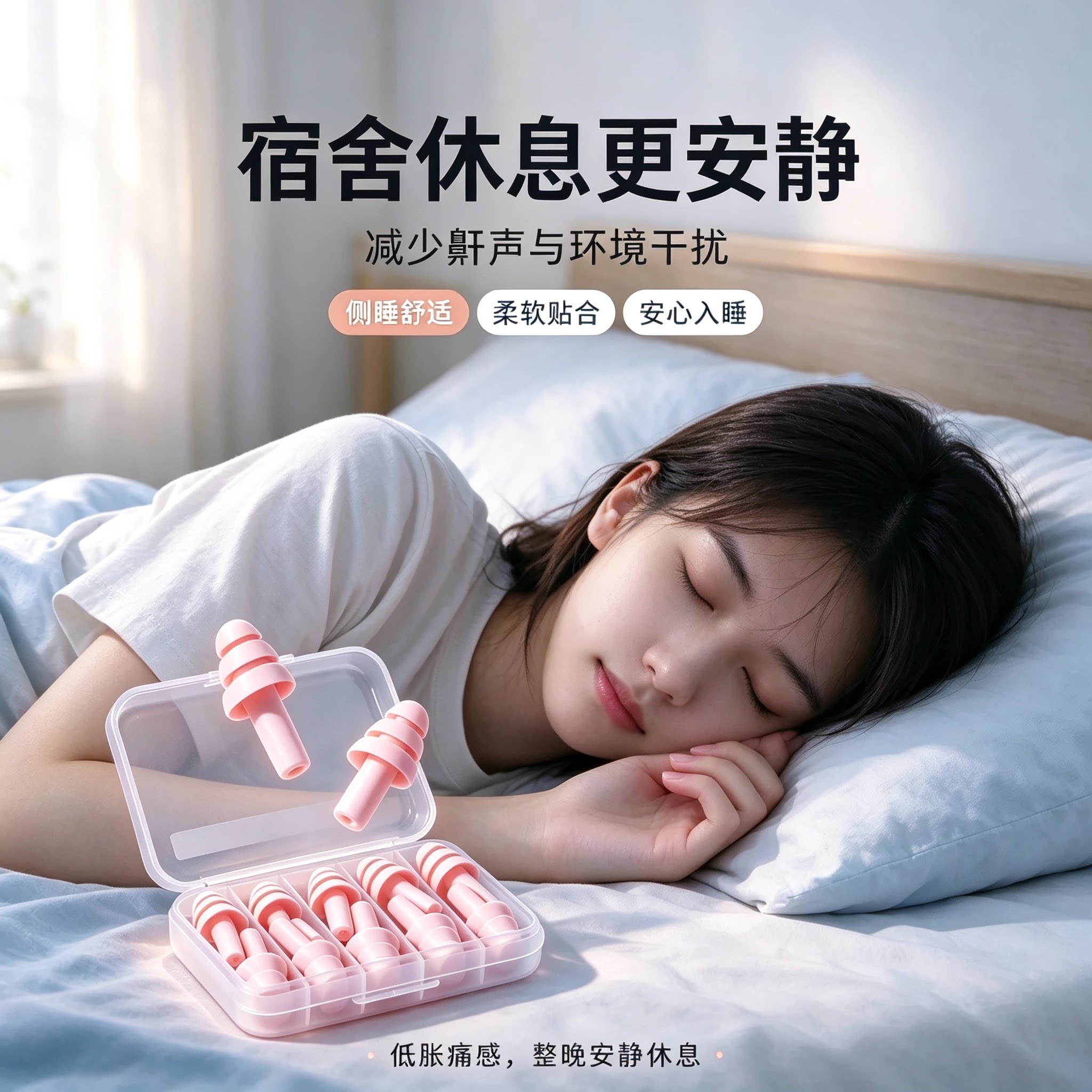 5对装隔音耳塞无线防噪音耳塞硅胶降噪套装游泳耳塞成人睡觉耳塞