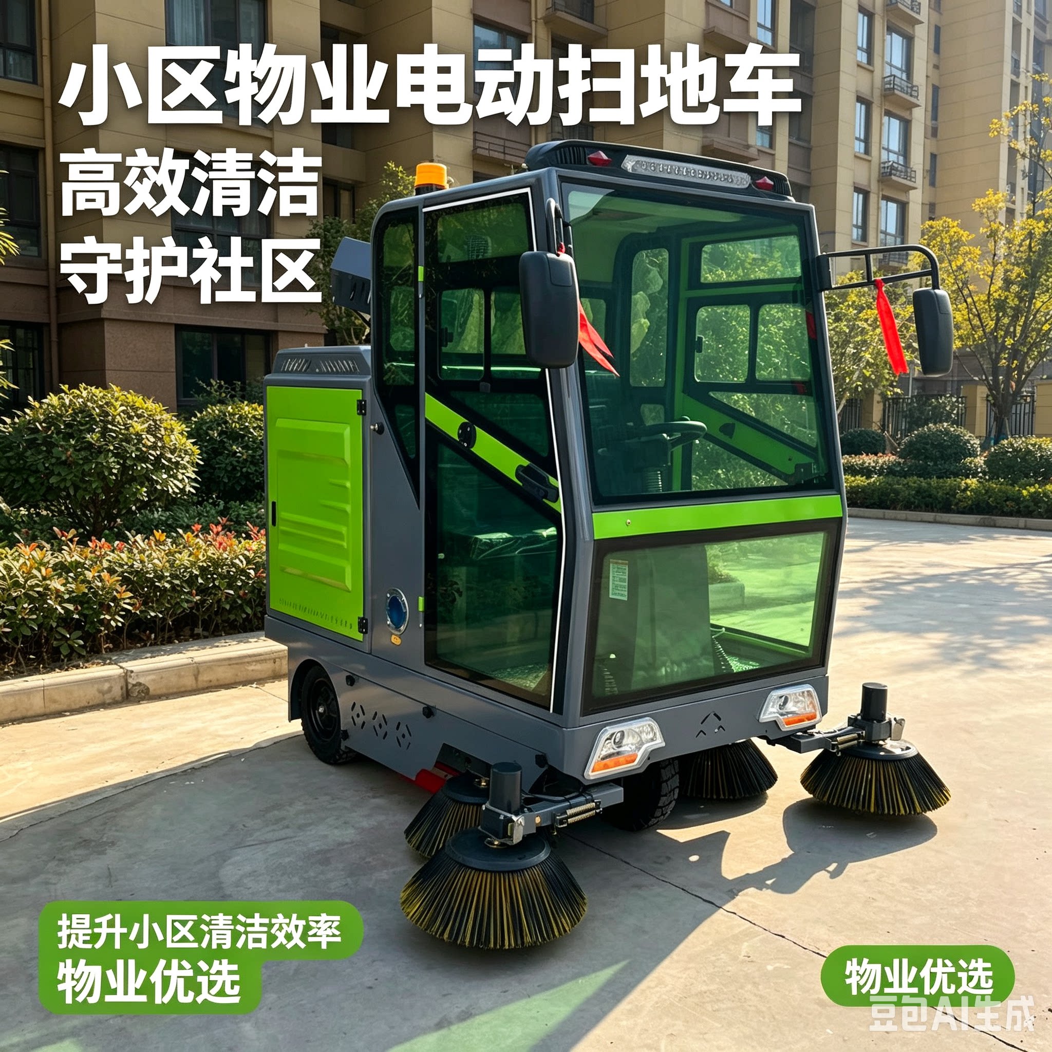 驾驶2050雾炮扫地车物业小区工厂园区车站广场公园学校电动扫路车