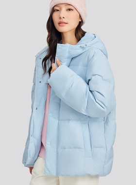 Skechers斯凯奇男女同款时尚保暖羽绒服舒适梭织连帽外套L324U154