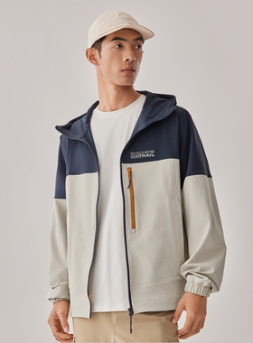 Skechers斯凯奇2025夏季男女同款撞色拼接防泼水连帽外套P225U023