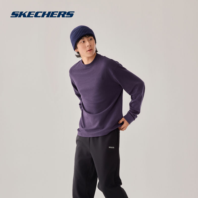 Skechers斯凯奇男针织长袖T恤衫