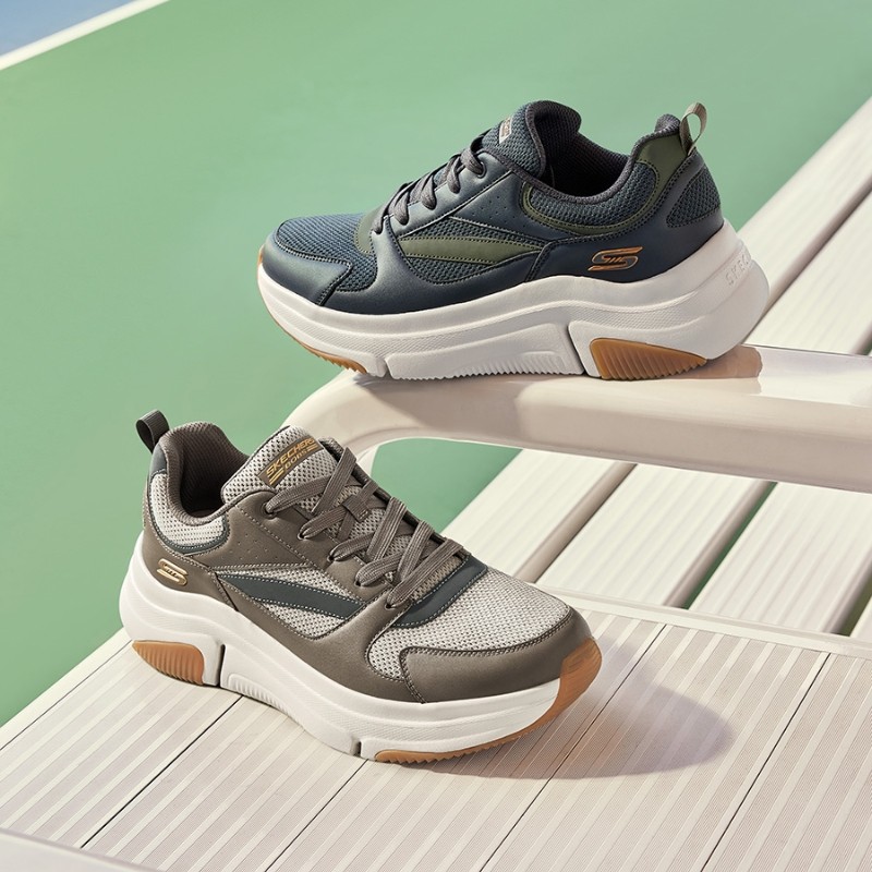 Skechers斯凯奇新款男士轻质舒适运动鞋网布拼接复古休闲鞋118067,运动鞋new,运动休闲鞋,淘宝优惠券,粉丝福利购,淘宝优惠卷