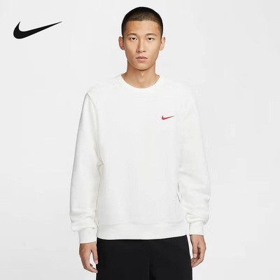 耐克休闲圆领长袖针织套头衫