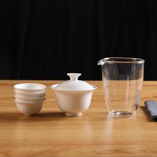 陶瓷功夫茶具户外迷你型简约随行一壶四杯可印制 便携旅行茶具套装
