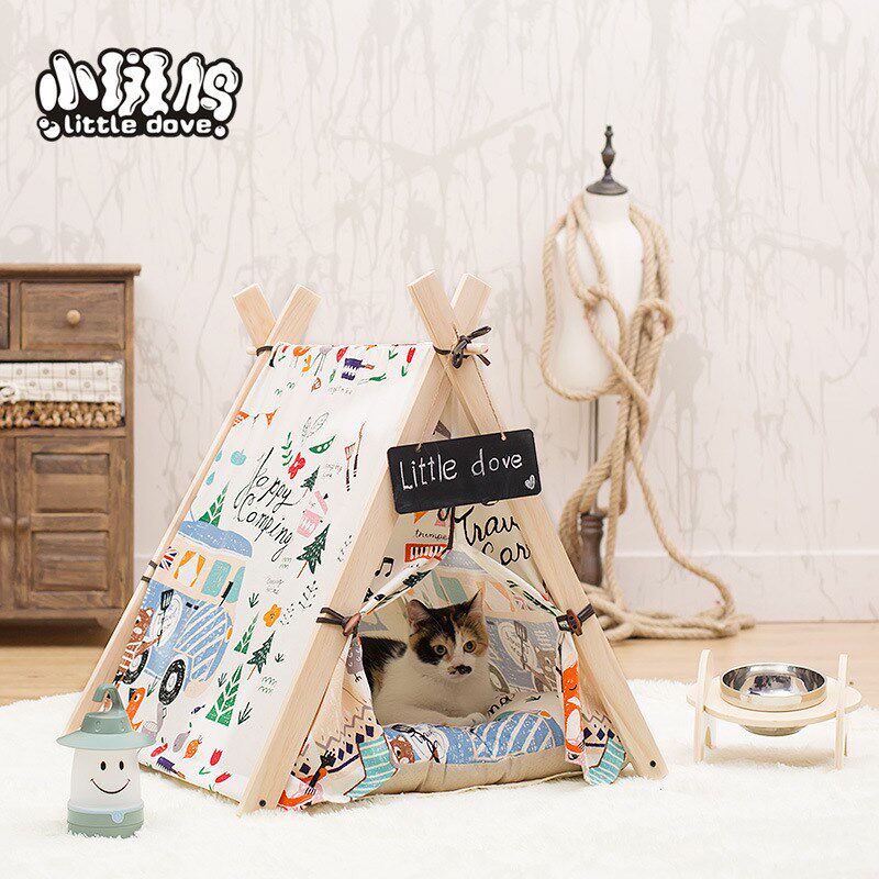 速发中斑鸠大窝 可拆洗帐篷比熊博美贵宾小狗型犬窝用品